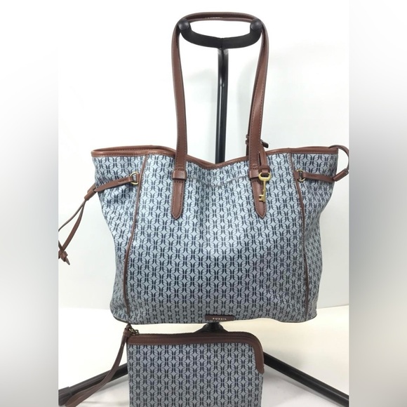 Fossil Blue and Brown Geometric Pattern Bags - Picture 9 of 9